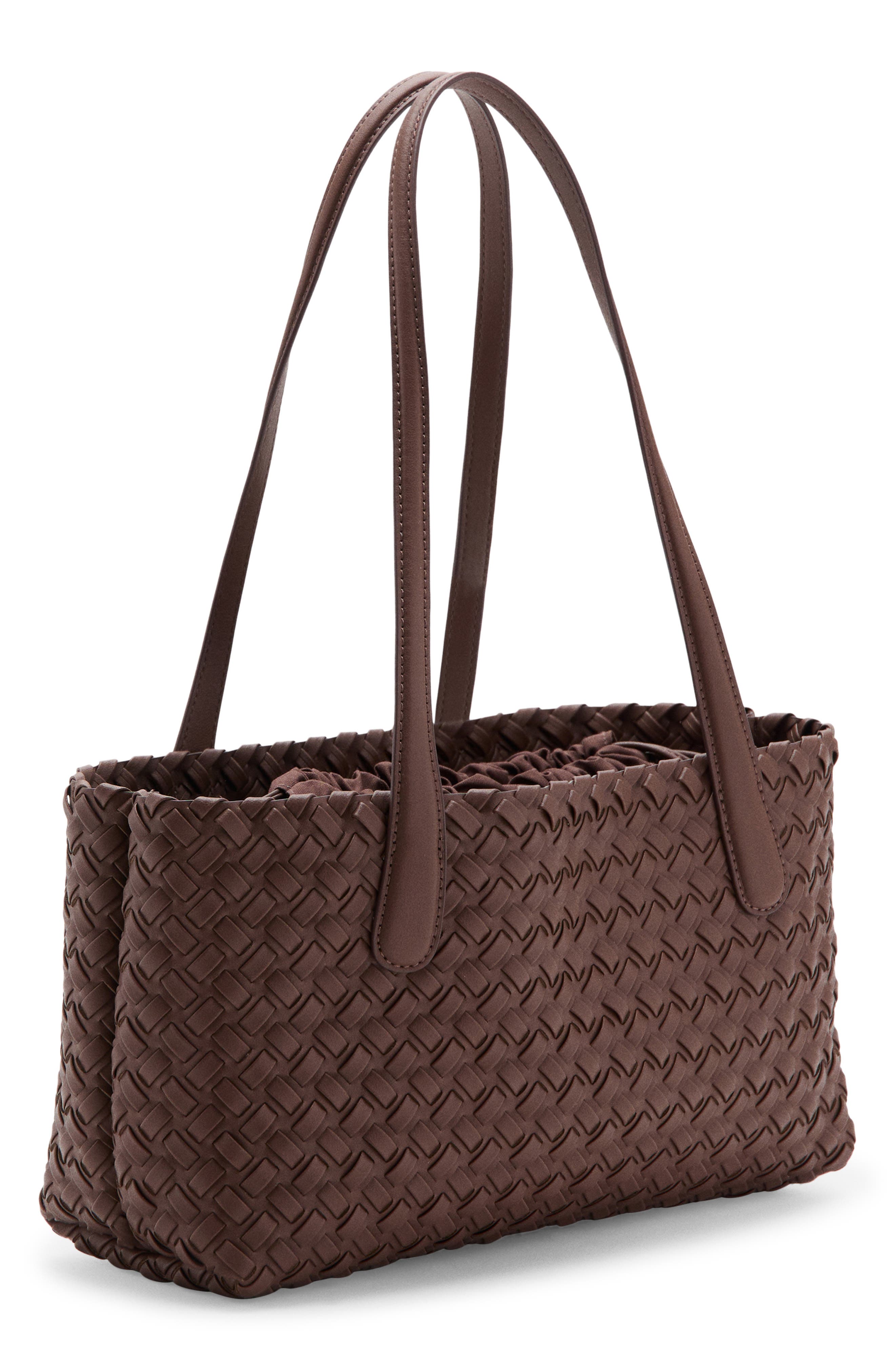 Braided Faux Leather Tote Bag, Alternate, color, BROWN