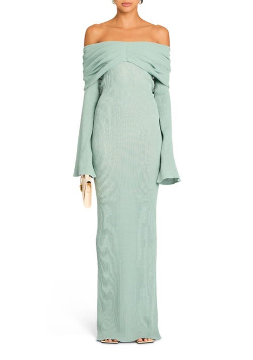 Shop Ser.o.ya Xenia Knit Maxi Dress In Frosted Sea