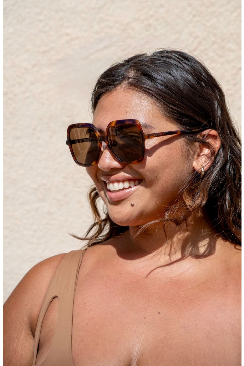 Kilikina Polarized ContourBridge™ Square Sunglasses, Alternate, color, CAPPUCCINO / TAN LENSES