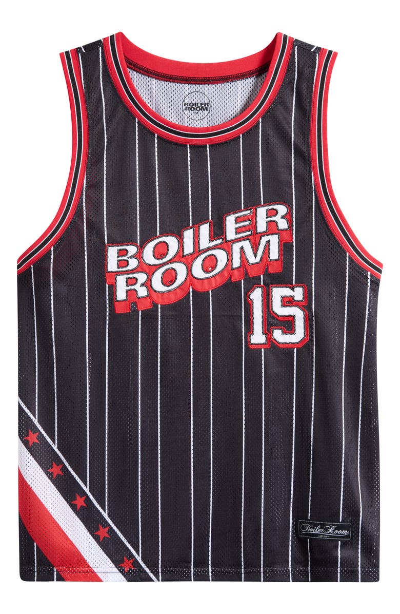 BOILER ROOM Graphic Mesh Basketball Jersey, Alternate, color, Black