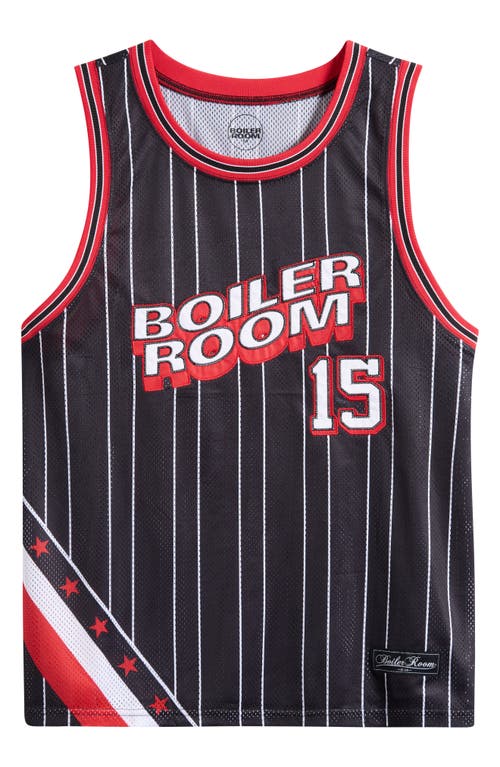 Boiler Room Graphic Mesh Basketball Jersey In Black