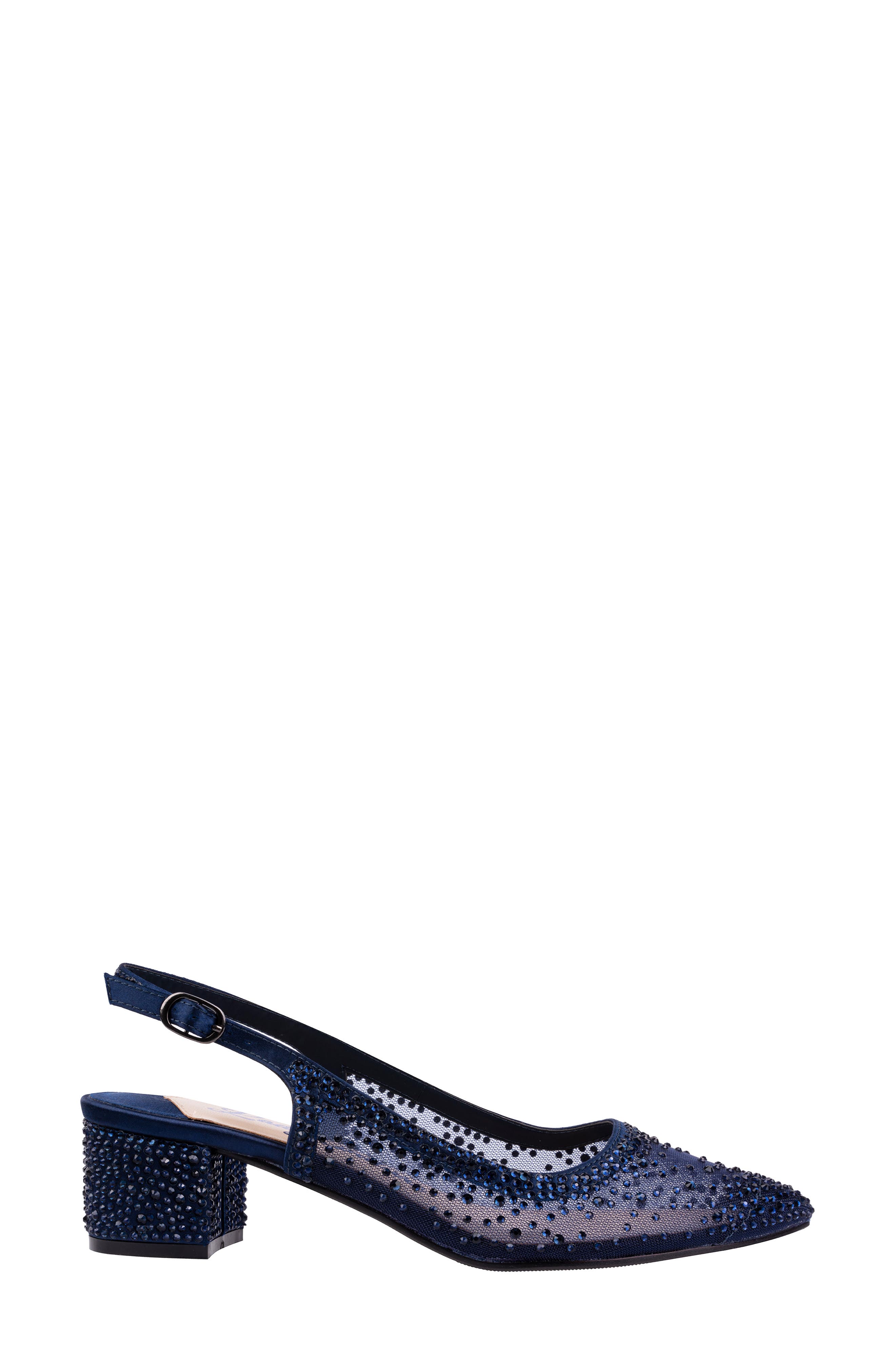 Demin Slingback Pump, Alternate, color, NAVY