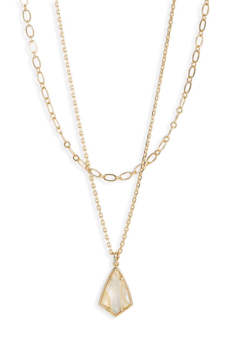 Camry Layered Pendant Necklace, Main, color, GOLD IRIDESCENT ABALONE