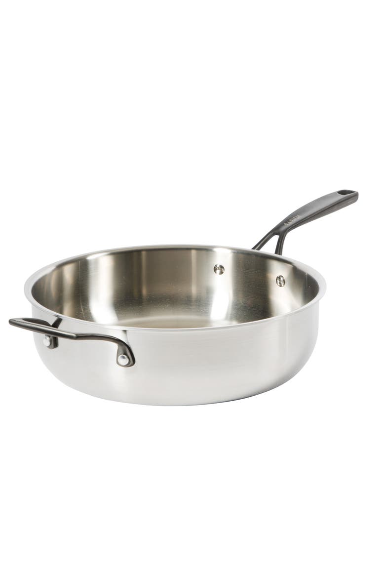 5 Qt Heavy Duty Nonstick Stainless Steel Sauté Pan with Lid, Oven & Induction Safe, Alternate, color, Stainless Steel/Black Handle