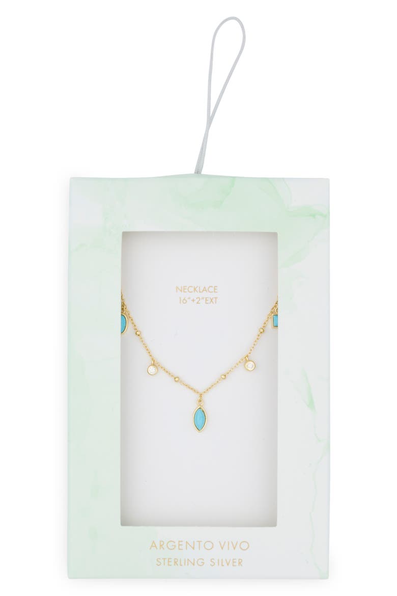 Station Necklace, Main, color, GOLD/ TURQUOISE