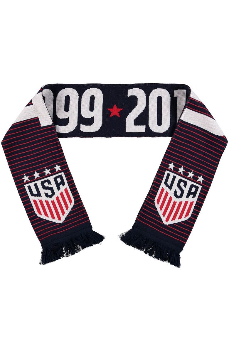 RUFFNECK SCARVES Navy USWNT Championship Years Jacquard Knit Scarf, Main, color,