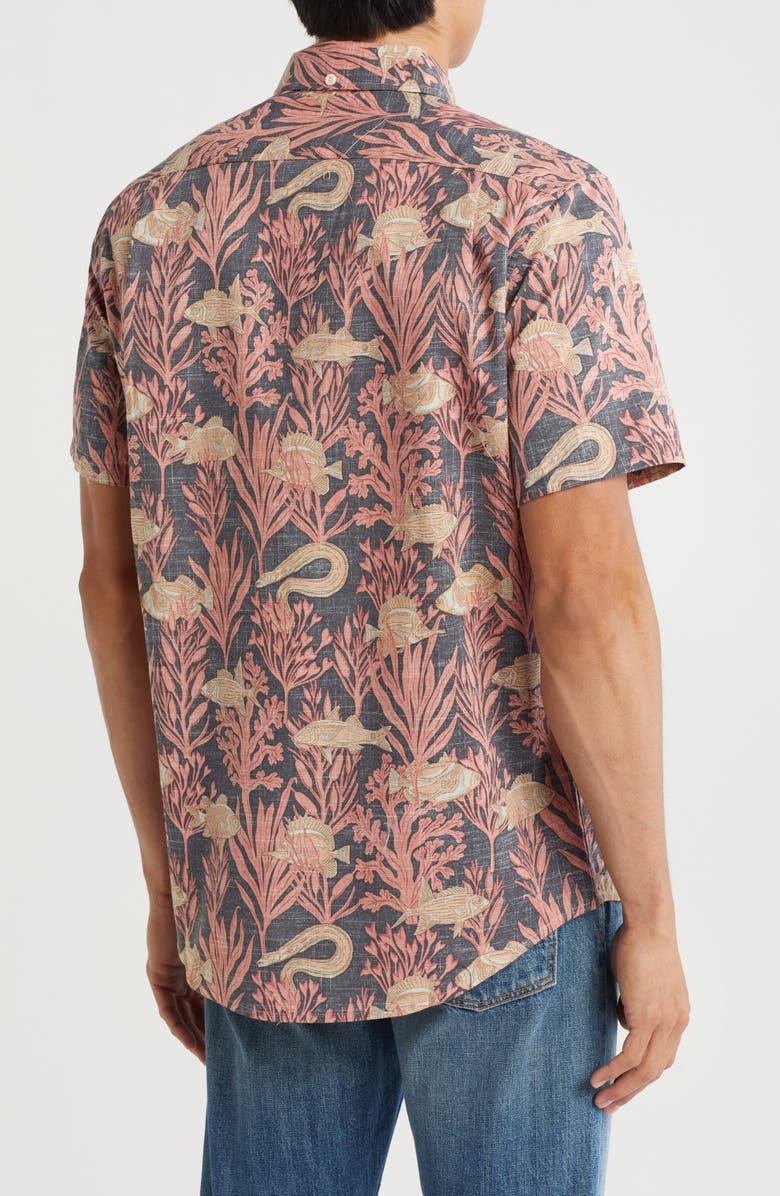 Reyn Spooner Aloha Kai Tailored Fit Short Sleeve Button-Down Shirt, Alternate, color, Nightshade