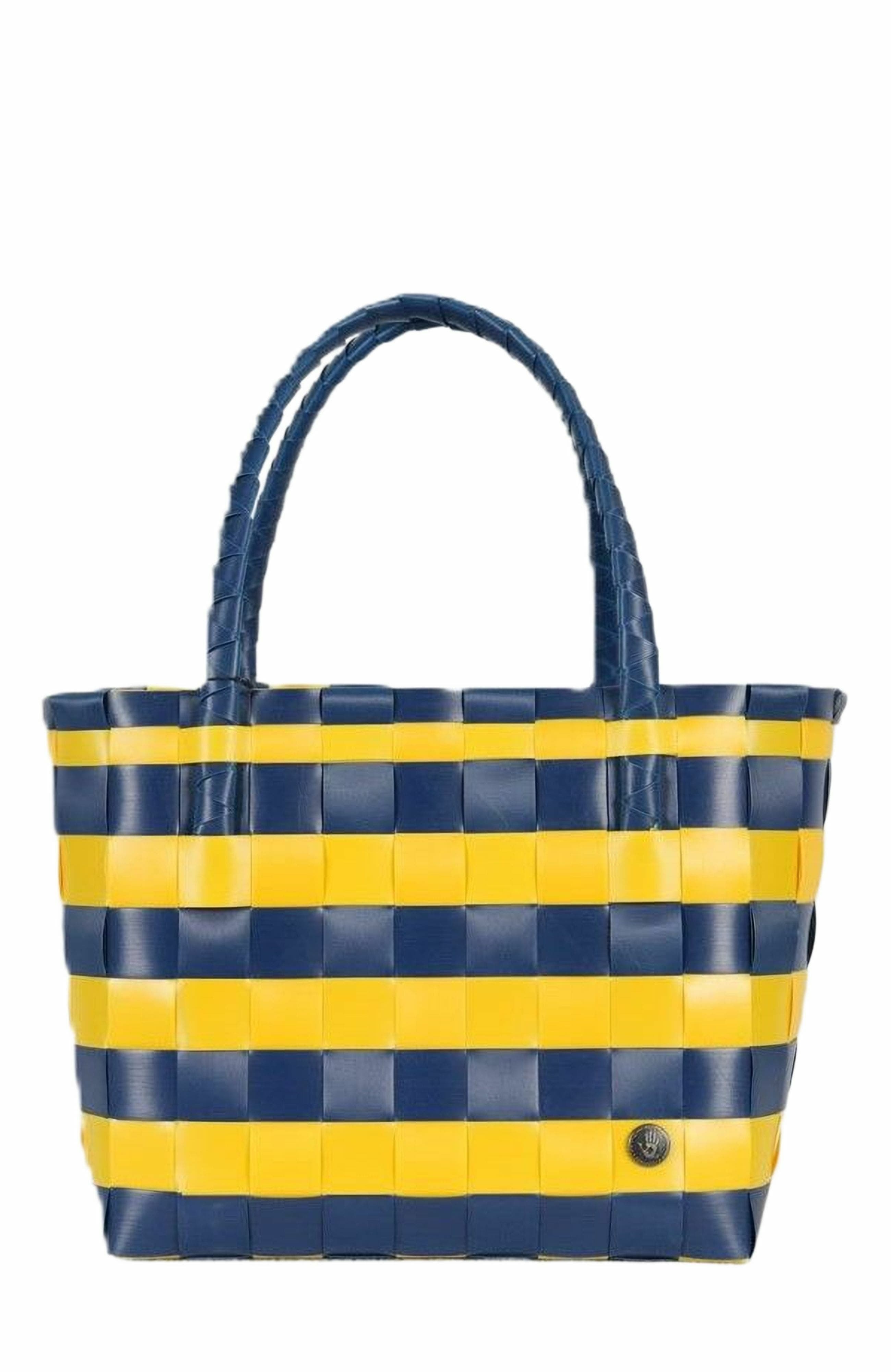 Paris Spirit Recycled Tote Bags, Alternate, color, Blue/Maize Stripes