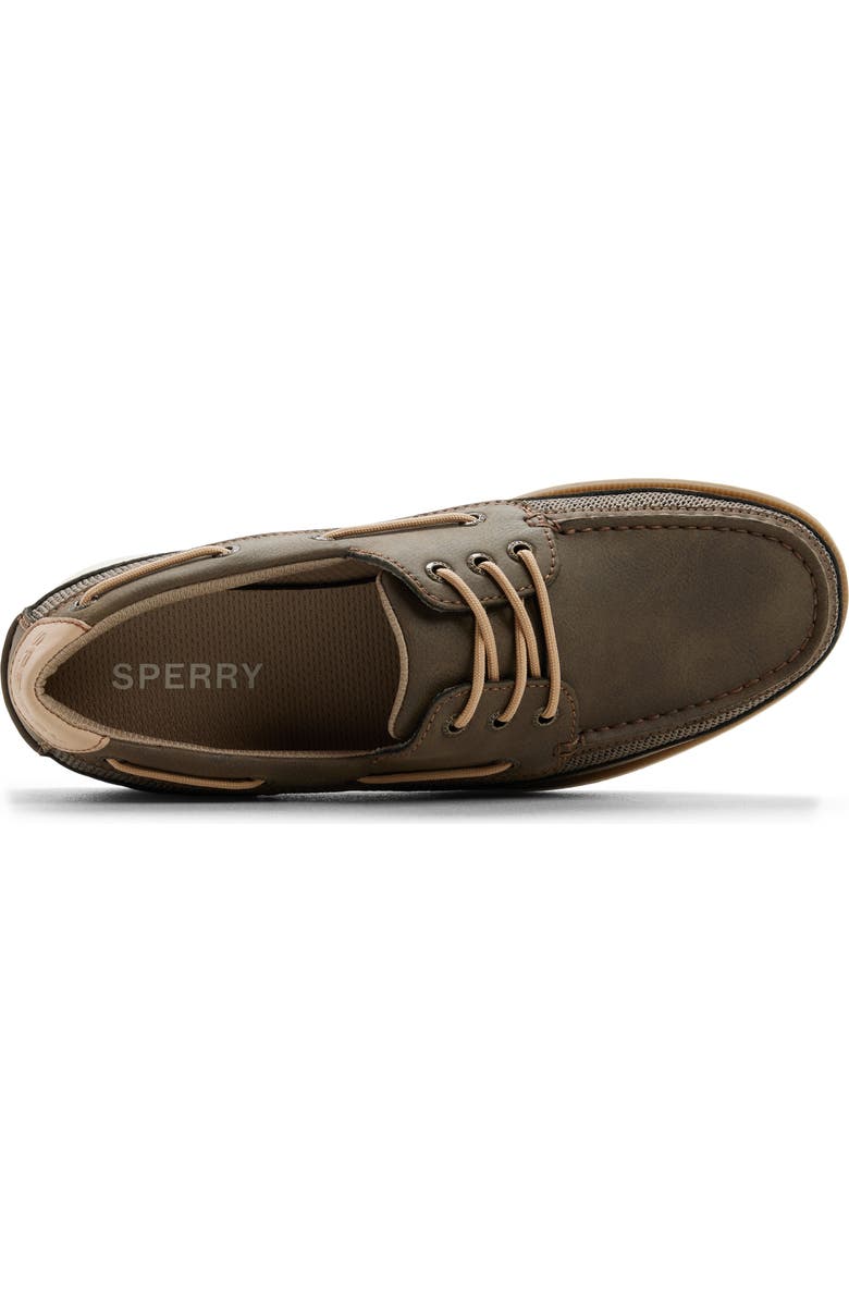 Sperry Hull 3-Eye Boat Shoe, Alternate, color, Olive