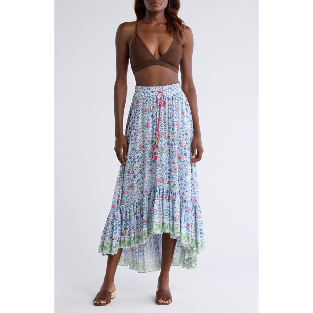 Alicia Bell Margo Cotton & Silk Cover-up High-low Skirt In Gray