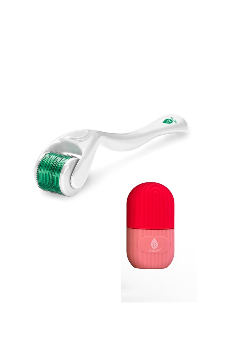 Ice Cube Facial Roller Massager and Micro Needle Derma Roller, Main, color, Multicolor