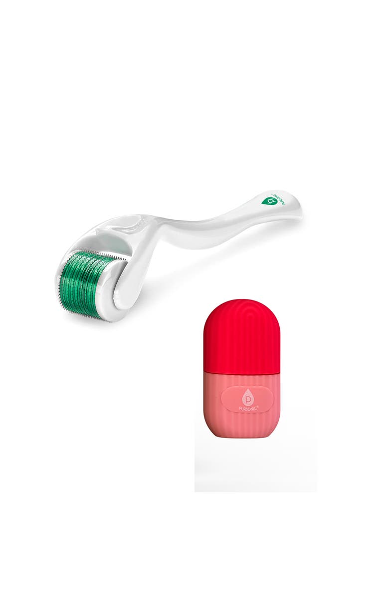 PURSONIC Ice Cube Facial Roller Massager and Micro Needle Derma Roller, Main, color, Multicolor