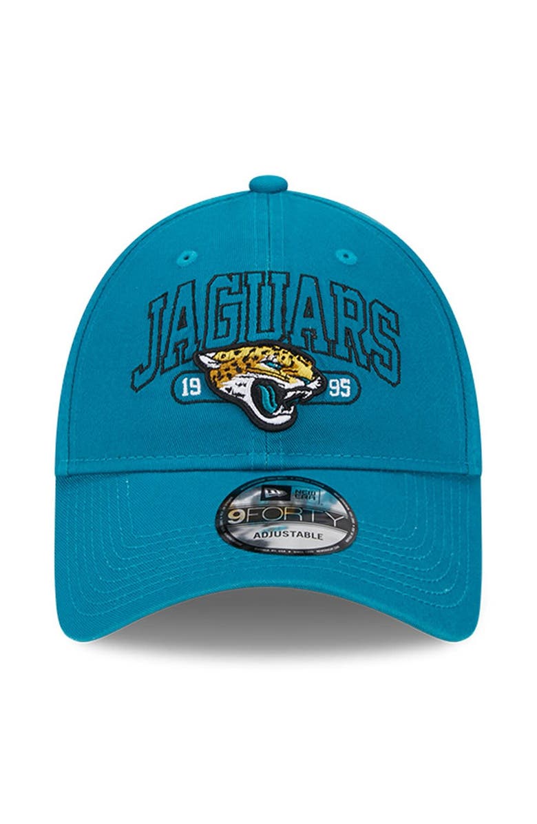 New Era Men's New Era Teal Jacksonville Jaguars Outline 9FORTY Snapback Hat, Alternate, color,
