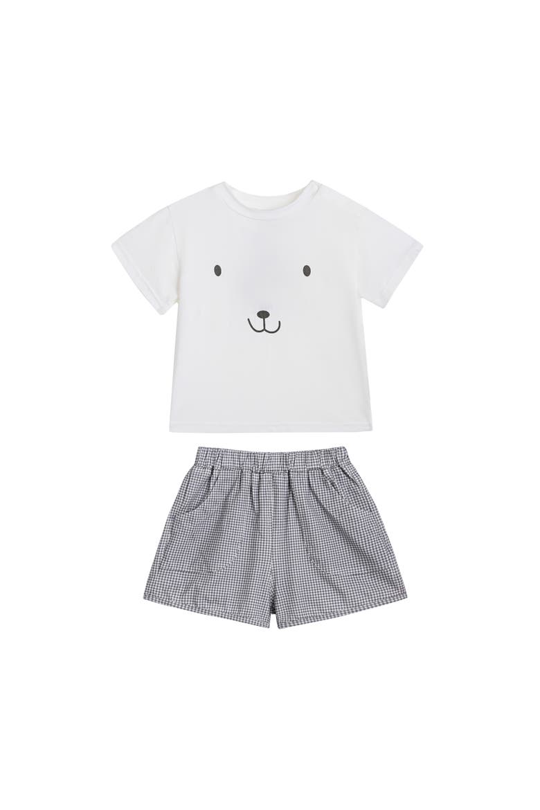 Smile Checkered Set, Main, color, White