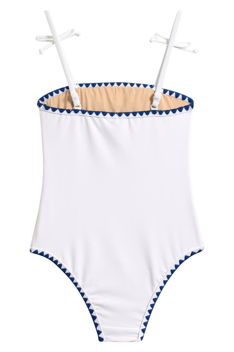 Kids' Embroidered One-Piece Swimsuit, Alternate, color, WHITE