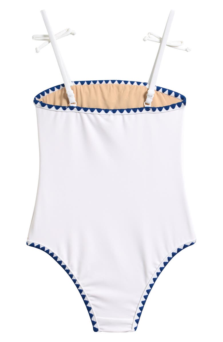 Shade Critters Kids' Embroidered One-Piece Swimsuit, Alternate, color, White