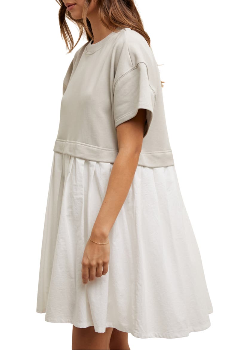 Twofer Minidress, Alternate, color, STONE/ WHITE