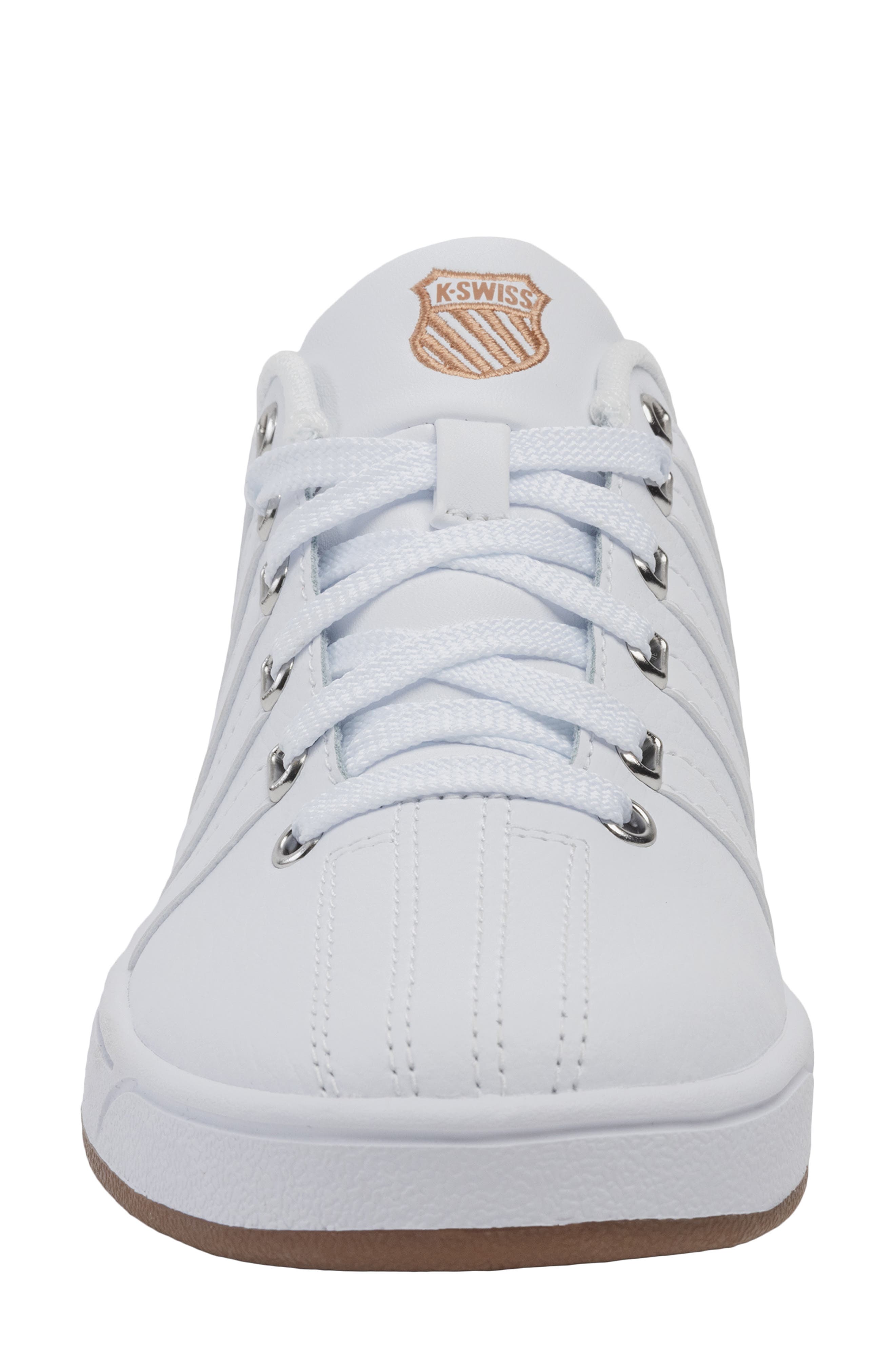 K-Swiss Court Pro II CMF Leather Sneaker, Alternate, color, White/ Lite Gum/ Leopard-M