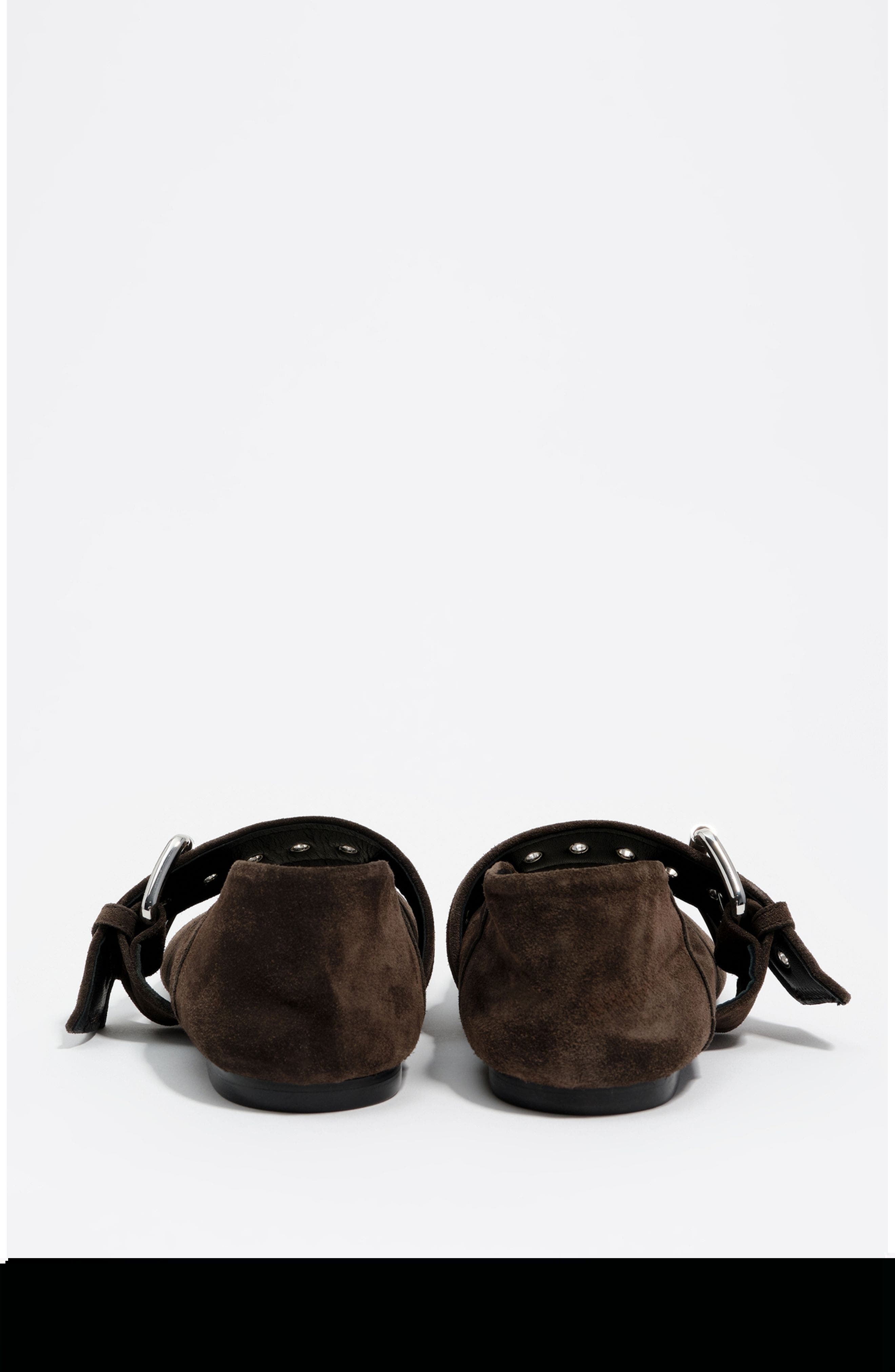 Bimba y Lola Suede Ballerina, Alternate, color, Dark Brown