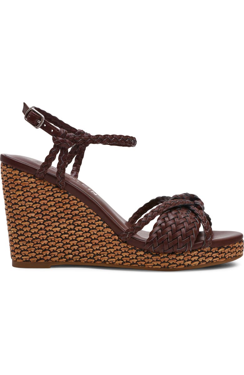 Anne Klein Vow Braided Wedge Sandal, Alternate, color, Chocolate Brown Woven