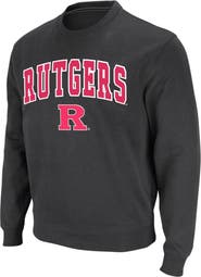 COLOSSEUM Men's Colosseum Charcoal Rutgers Scarlet Knights Arch & Logo Crew Neck Sweatshirt