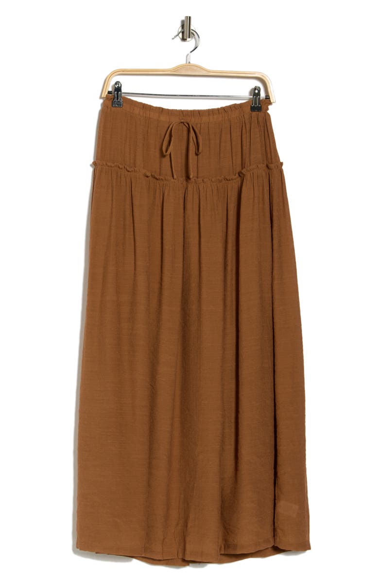 Bobeau Ruffle Edge Maxi Skirt, Alternate, color, Dark Bronze