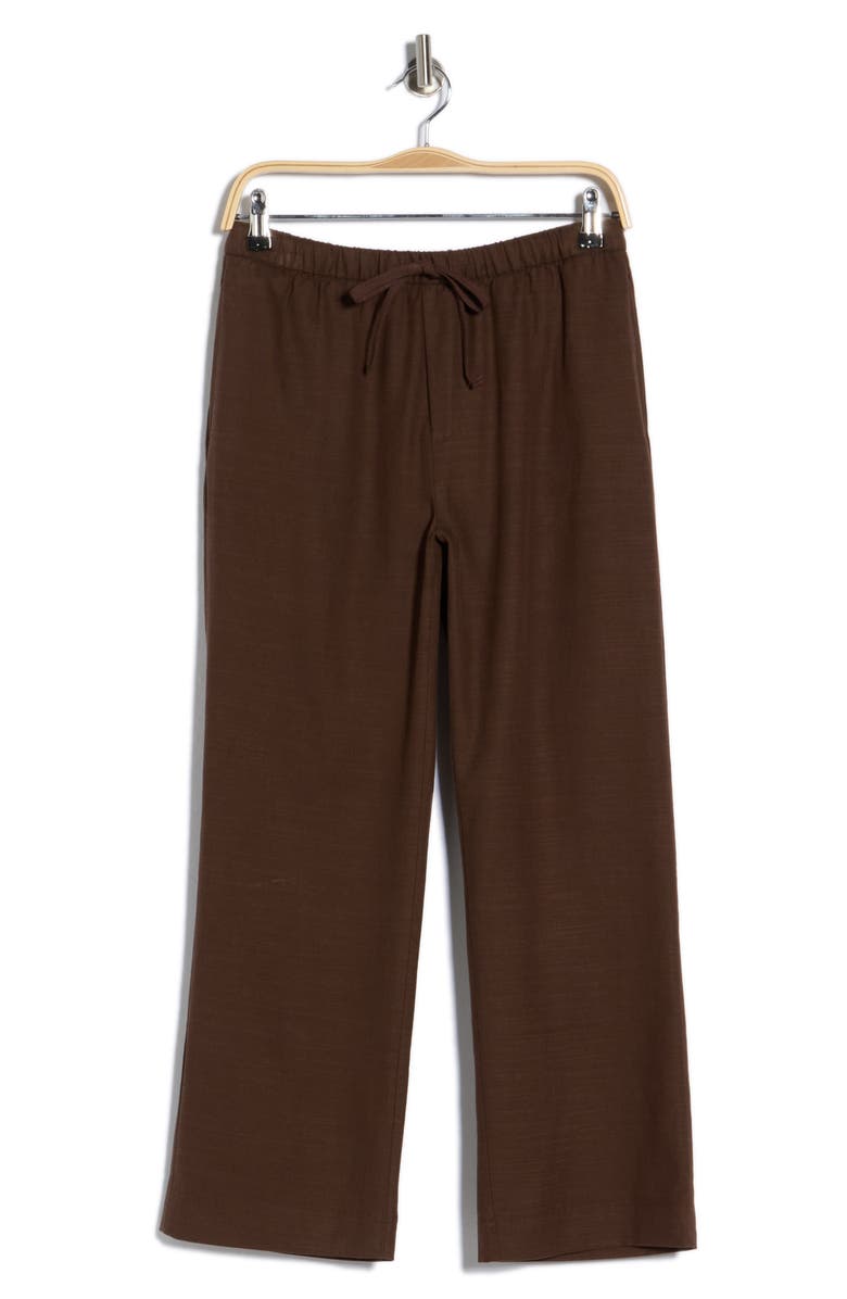 EDIT by JASON WU Crop Wide Leg Cotton Blend Pull-On Pants, Main, color, Hot Fudge