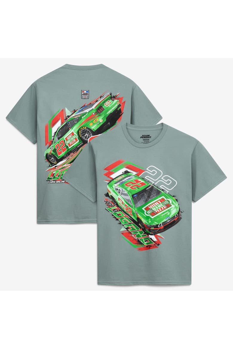 Men's Team Penske  Light Green Joey Logano #22 Hunt Brothers Pizza T-Shirt, Main, color, Light Green