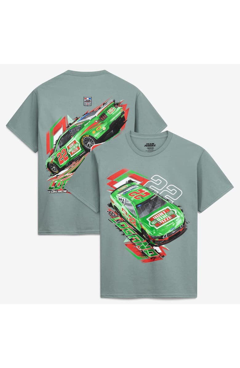 TEAM PENSKE Men's Team Penske  Light Green Joey Logano #22 Hunt Brothers Pizza T-Shirt, Main, color, Light Green