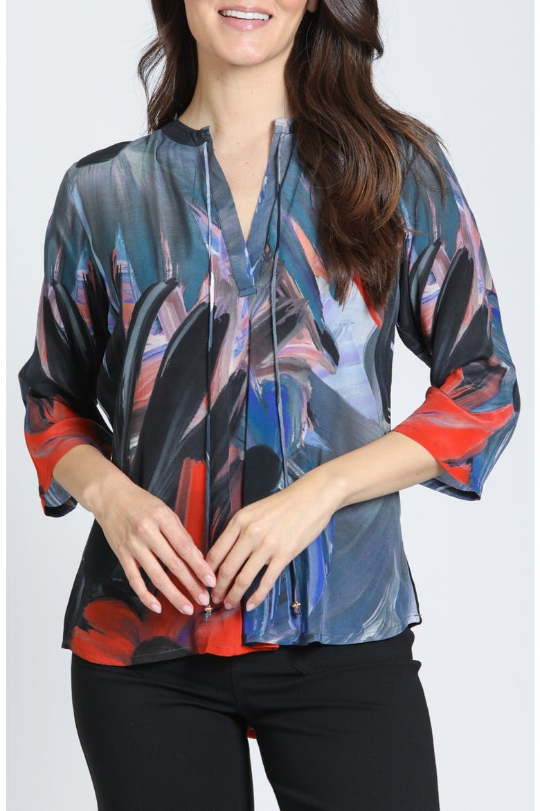 V-Neck Tassel Top, Main, color, MINERAL GLOW