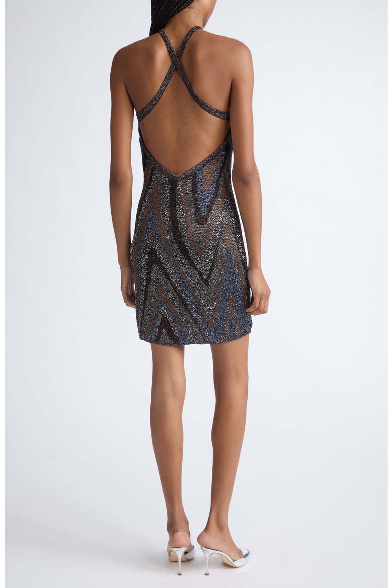 Sequin Halter Minidress, Alternate, color, S91U7-BLACK BASE WITH BLUE