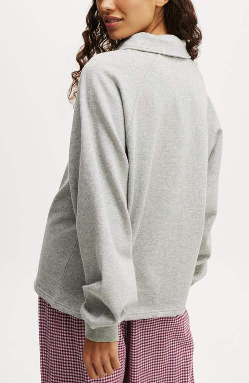 Cotton On Body Oversized Collared Lounge Fleece Sweater In Grey Marle