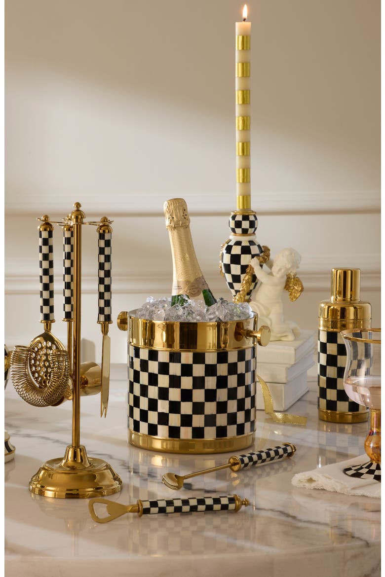 Courtly Check Gold 6-Piece Bar Tool Set, Alternate, color, GOLD