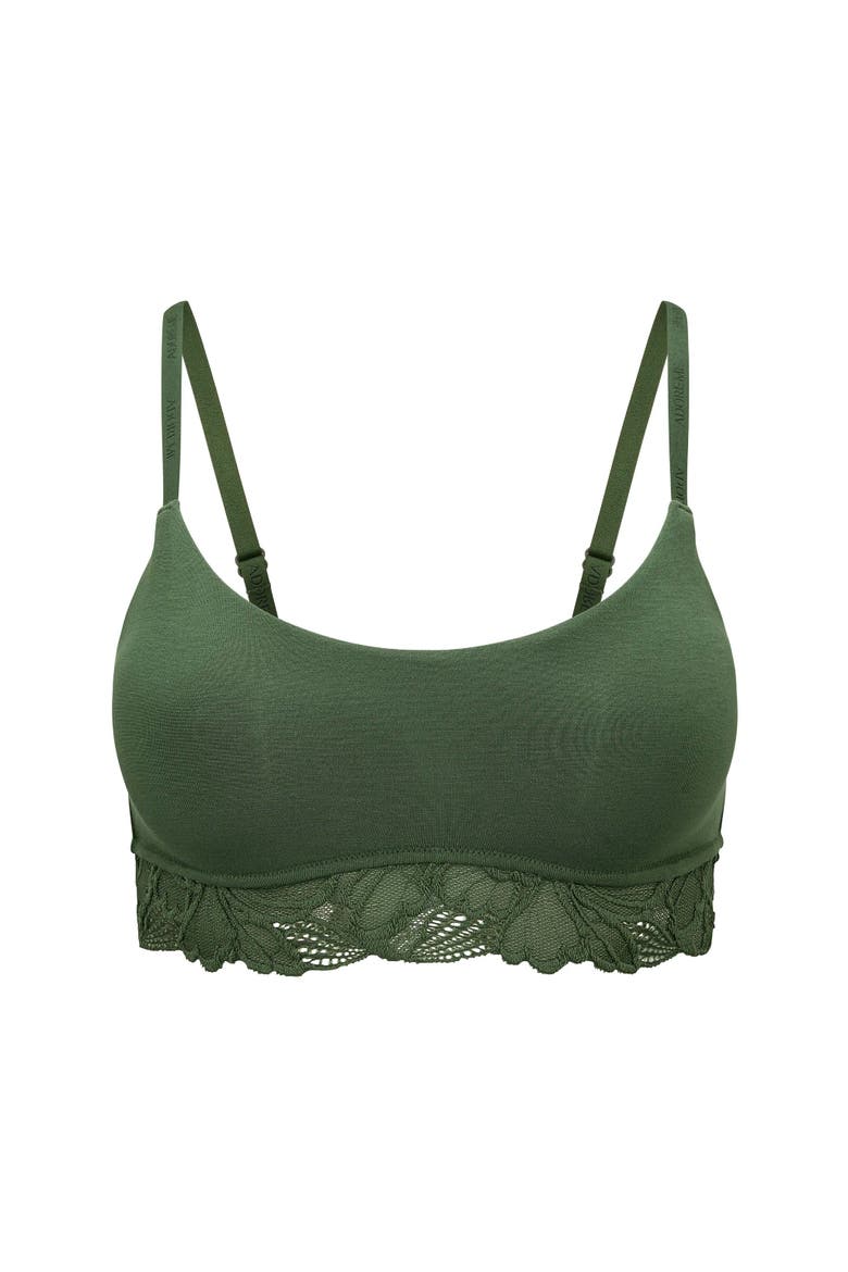 Shiloh Contour Bralette Bra, Alternate, color, Dark green