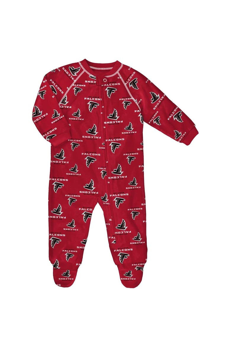 Infant Red Atlanta Falcons Allover Print Raglan Full-Zip Jumper, Main, color, Red