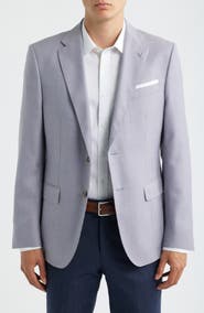 BOSS Hutson Slim Fit Light Light Purple Houndstooth Check Virgin Wool Sport Coat