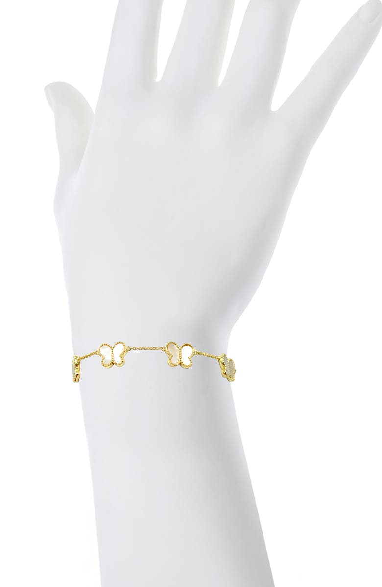 Lily Nily Mother of Pearl Butterfly Bracelet, Alternate, color, Gold