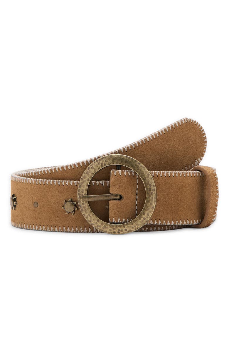 MANGO TEEN Stud Leather Belt, Main, color, 