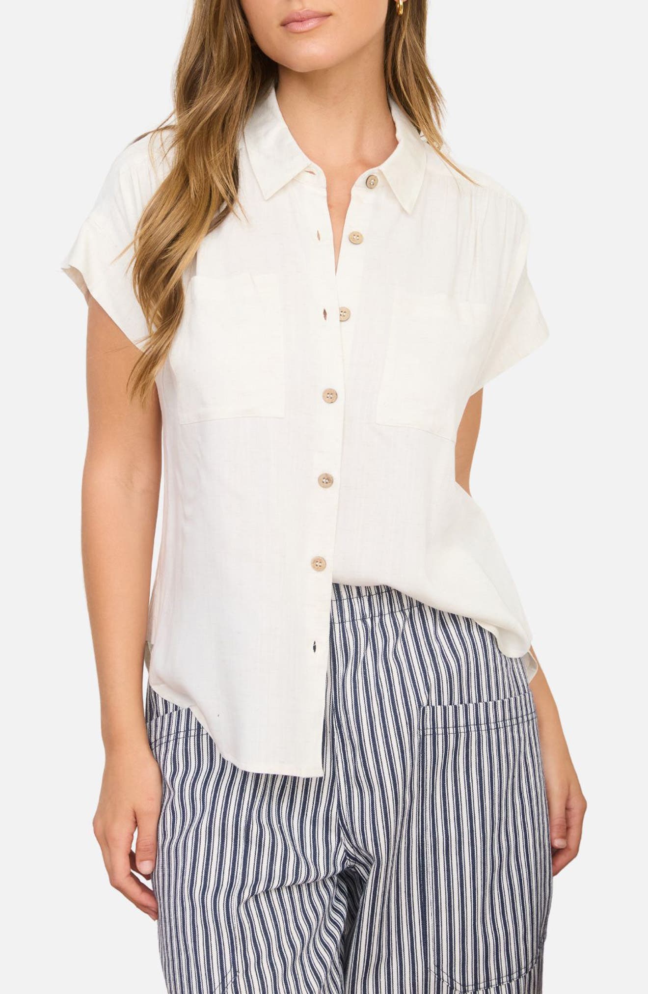 Blu Pepper Solid Short Sleeve Button-Up Shirt