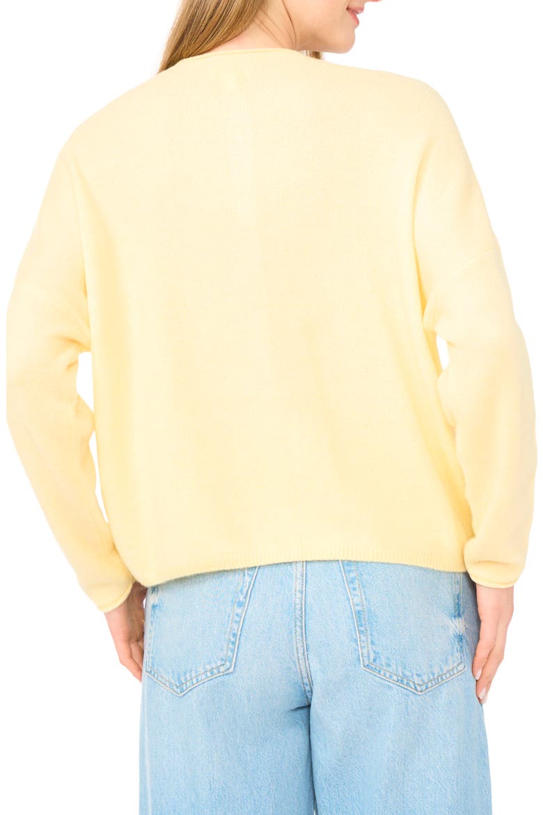 Roll Neck Cardigan, Alternate, color, LEMON CREAM-