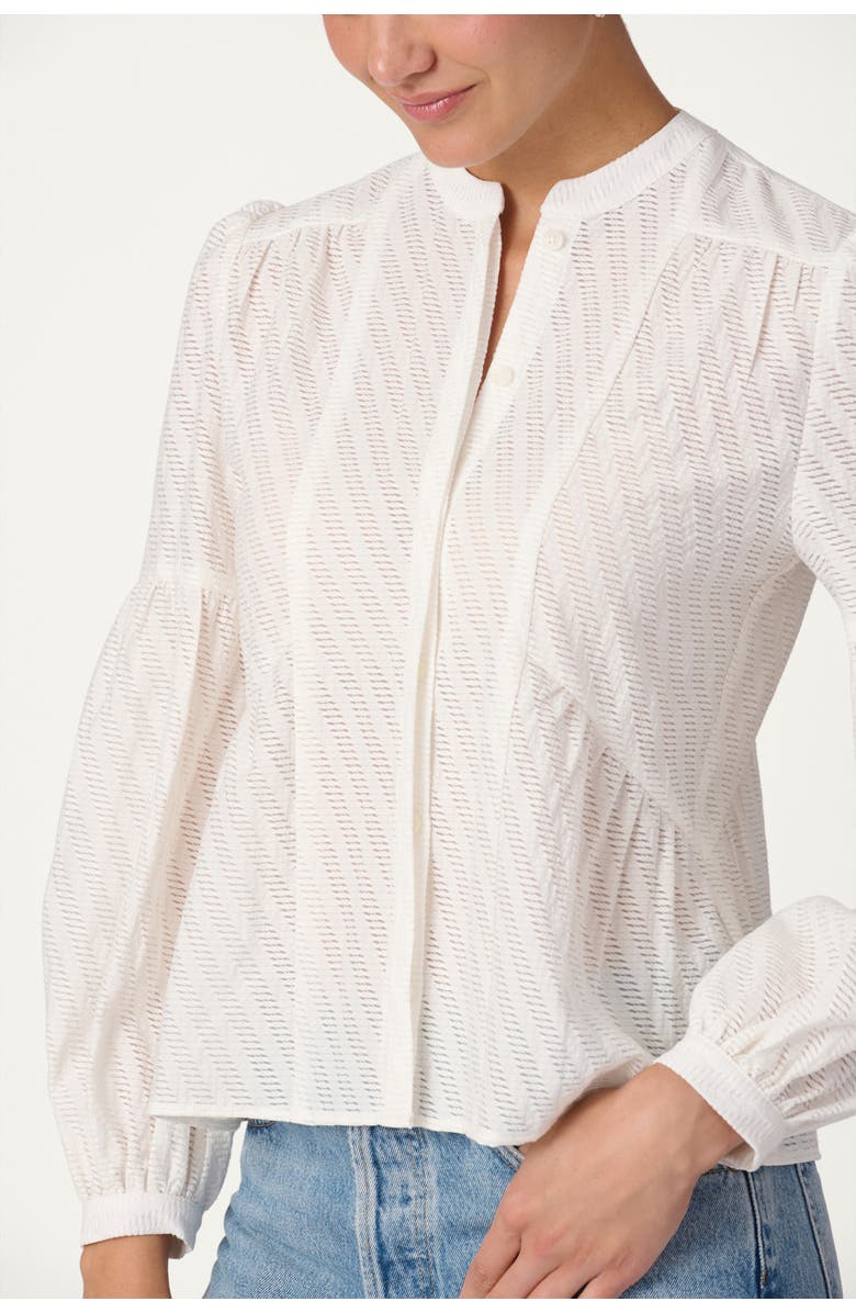 Shoshanna Breeze Stripe Burnout Flynn Top, Alternate, color, Optic