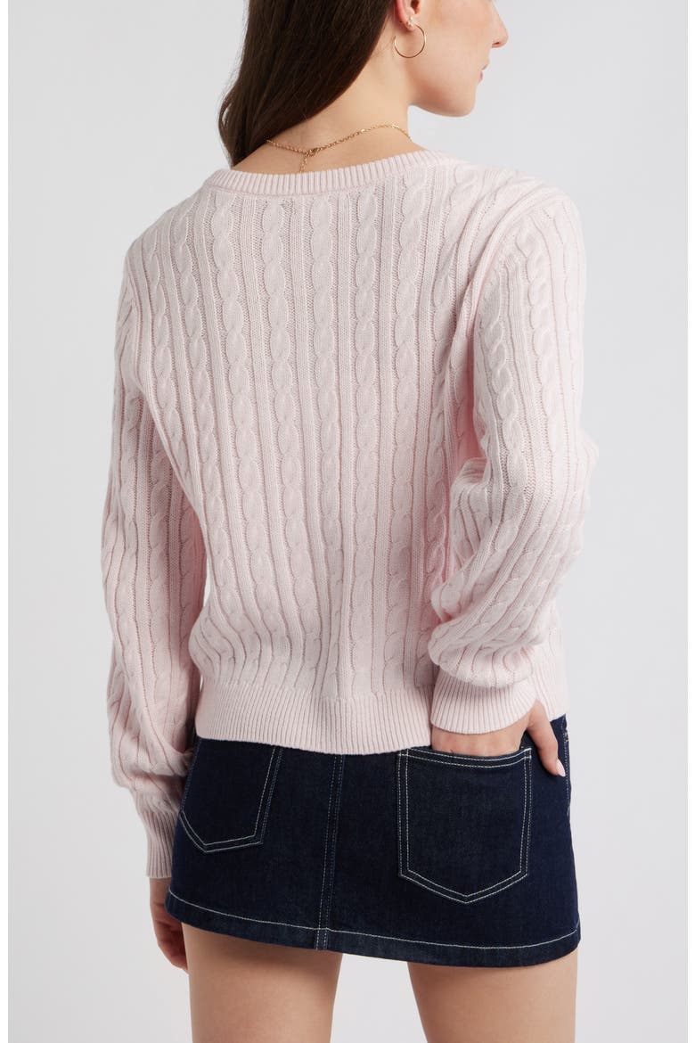 Button Front Cotton Blend Cardigan, Alternate, color, PINK PRIMROSE