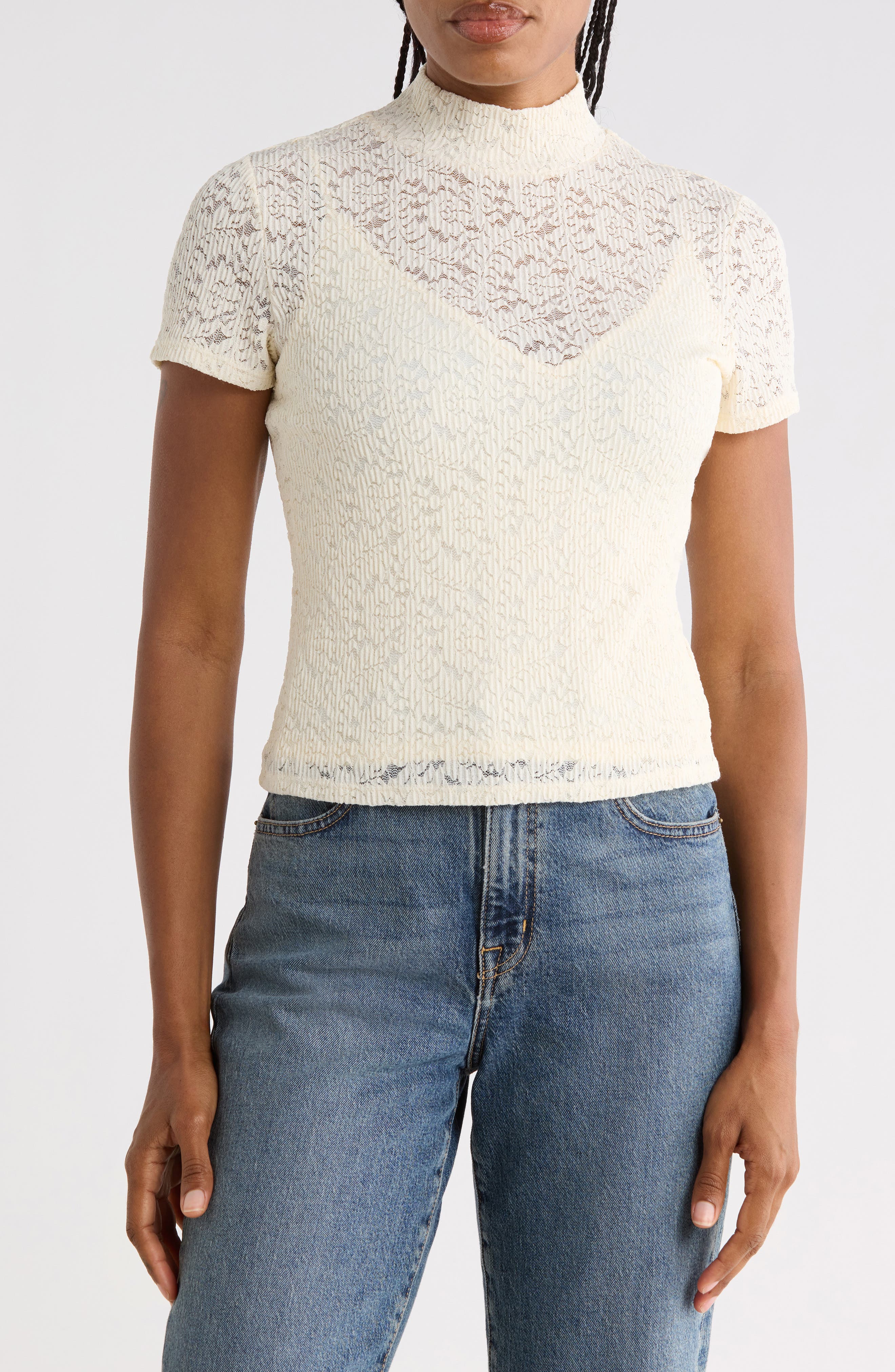 June Short Sleeve Lace Top