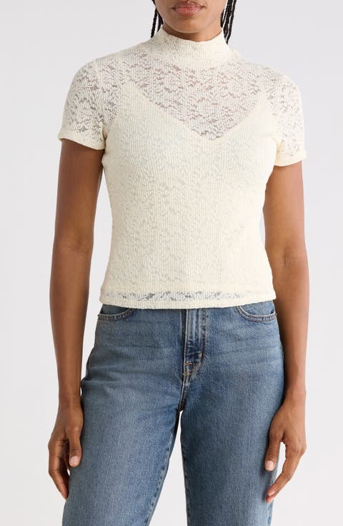 June Short Sleeve Lace Top