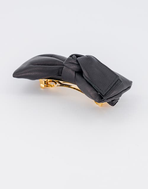 Shop Alexandre De Paris Leather Bow Barette