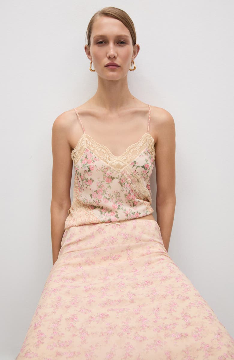 MANGO Floral Overlay Maxi Skirt, Alternate, color,