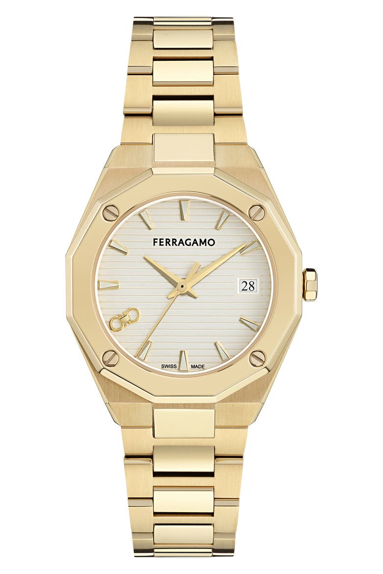 Edge Bracelet Watch, 34mm, Main, color, IP YELLOW GOLD