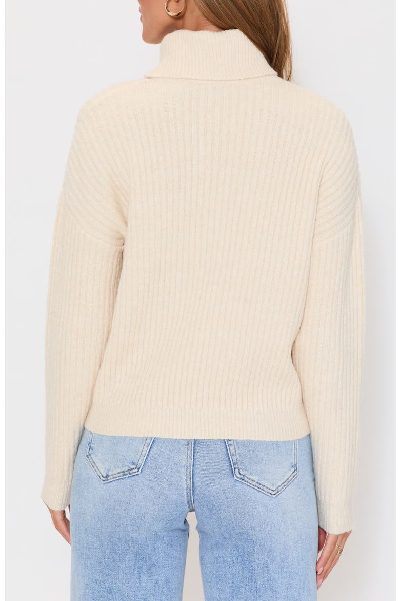 Moonlit Rib Turtleneck Sweater, Alternate, color, CREAM