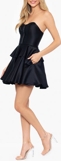 Strapless Satin Minidress