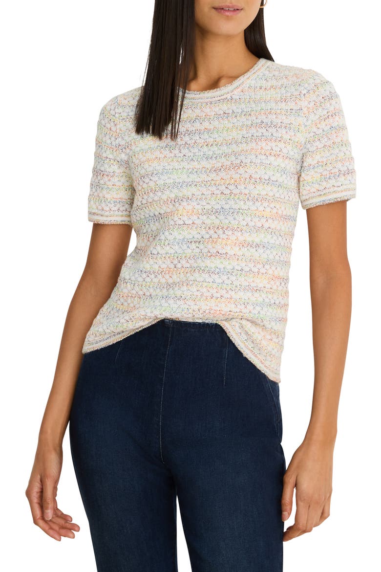 Palette Mix Cotton Blend Sweater Top, Main, color, GREEN MULTI